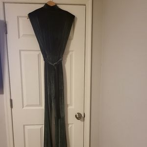 Velvet Green sleeveless pant-jumper with belt